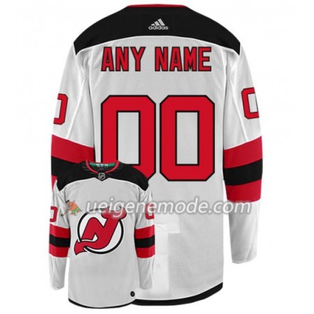 Herren Eishockey New Jersey Devils Trikot Custom Adidas Weiß Authentic
